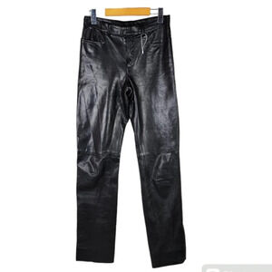 Vintage 1999 Gucci Tom Ford Black Leather  Pants Size 40/ Small Luxury Designer
